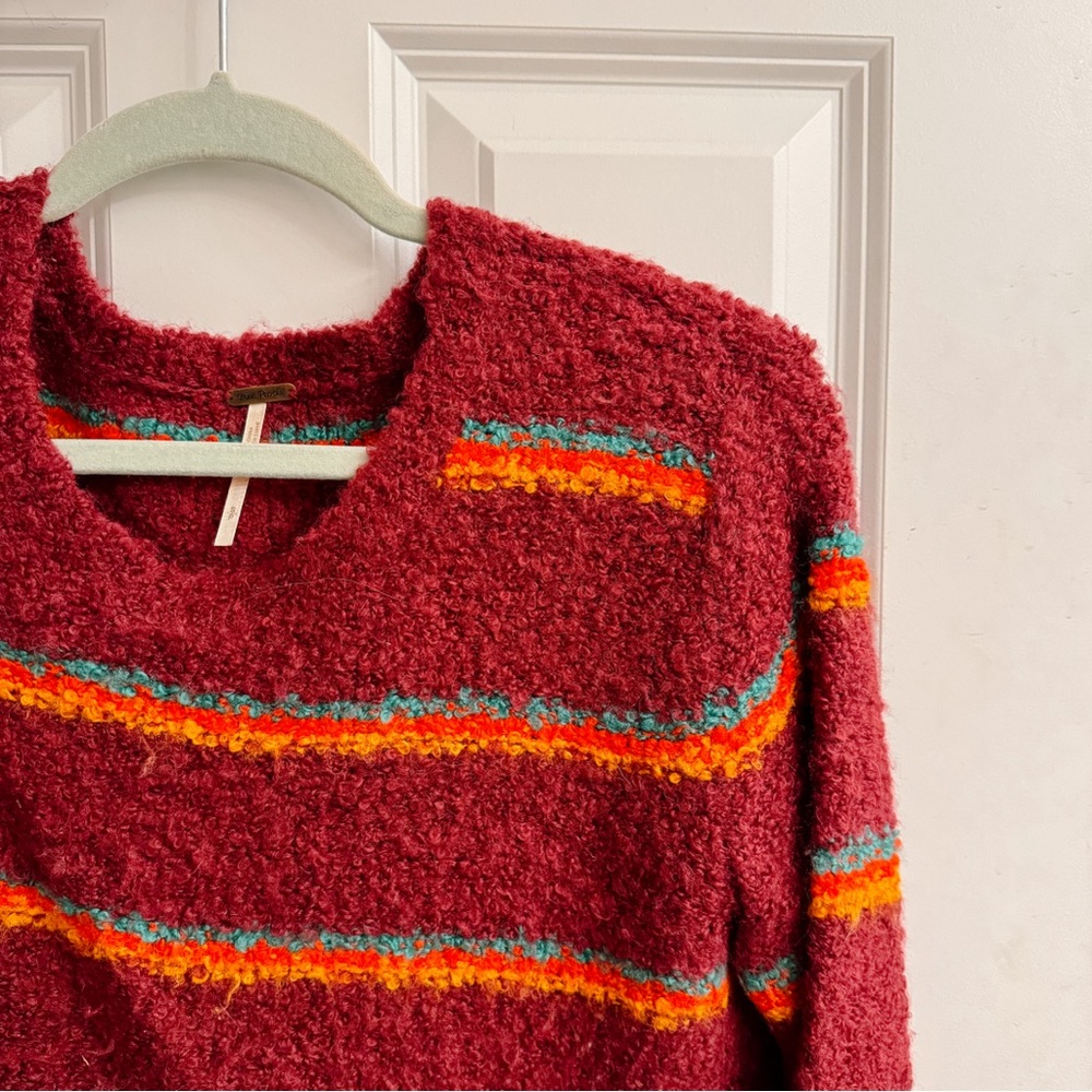 Free People Boxy Crop Fuzzy Sweater